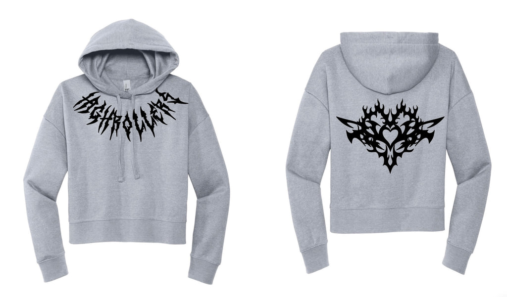 HIGHROLLERS CYBER HEART CROP WOMENS HOODIE