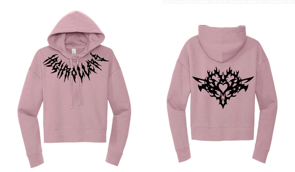 HIGHROLLERS CYBER HEART CROP WOMENS HOODIE