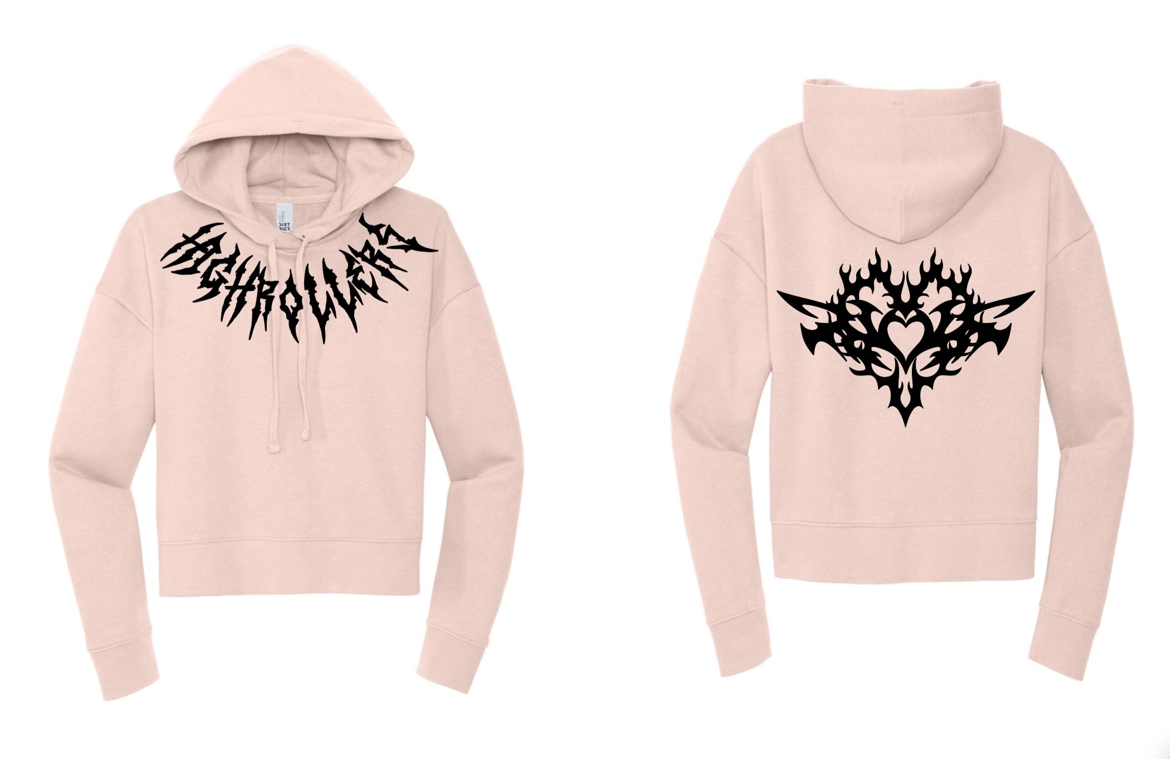 HIGHROLLERS CYBER HEART CROP WOMENS HOODIE