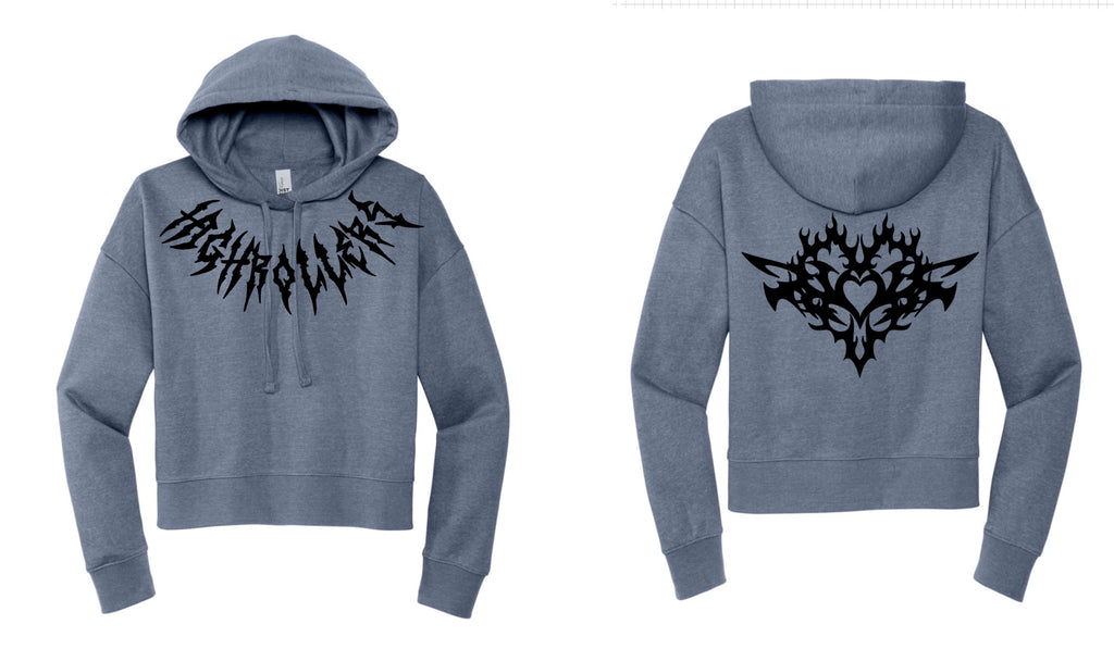 HIGHROLLERS CYBER HEART CROP WOMENS HOODIE