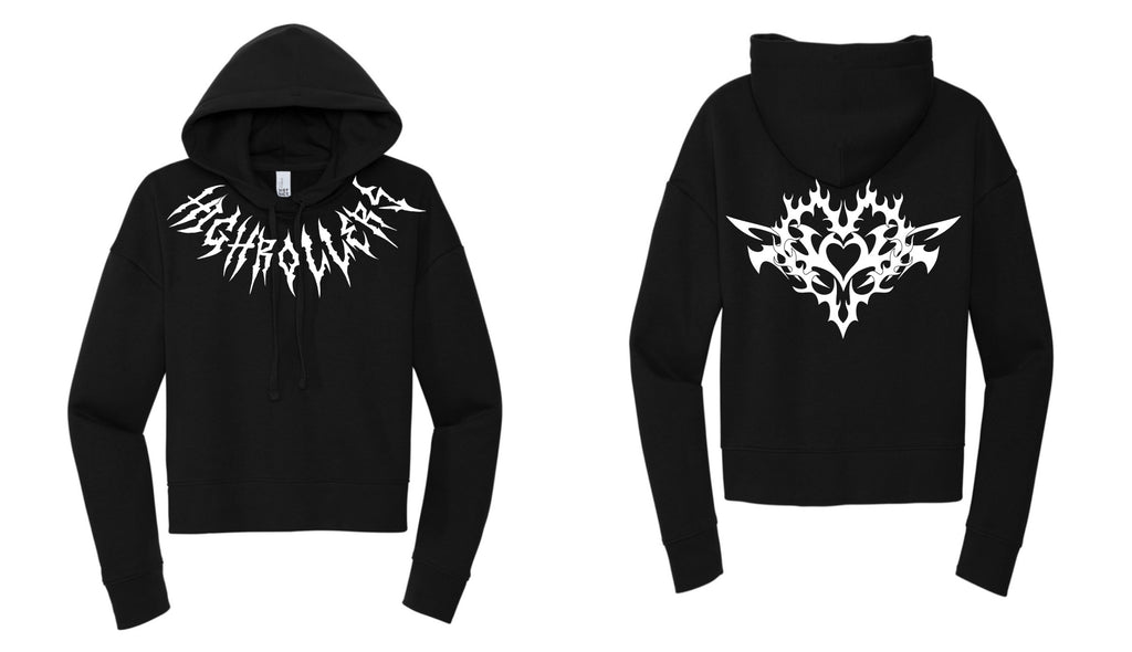 HIGHROLLERS CYBER HEART CROP WOMENS HOODIE