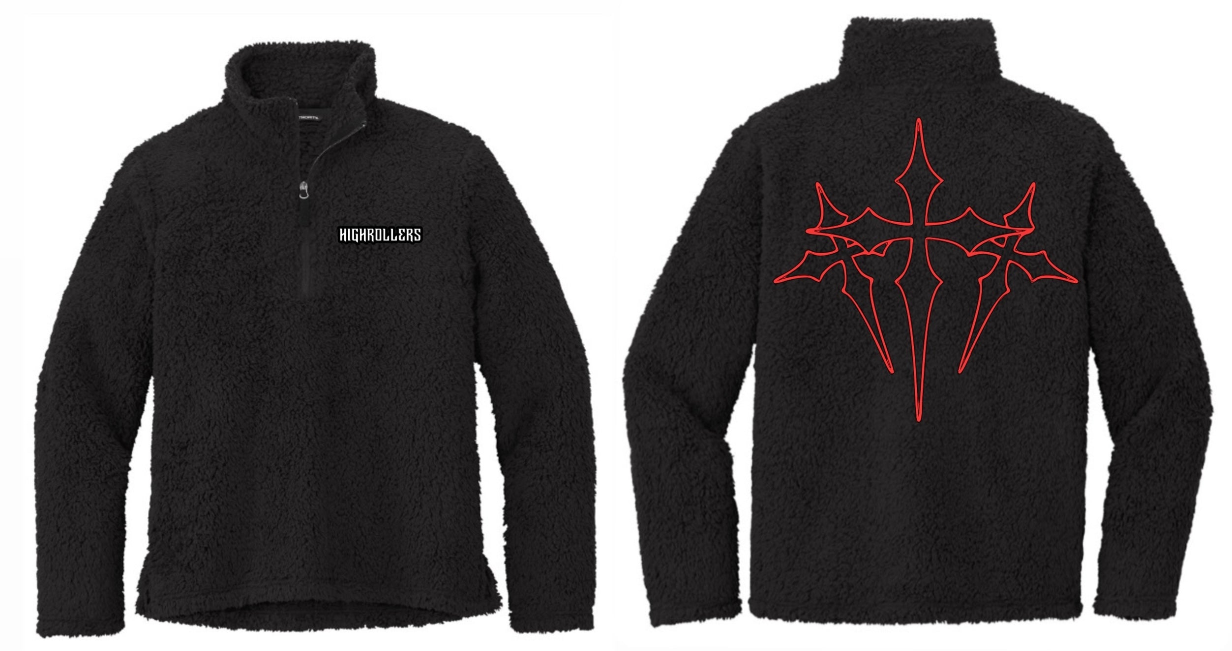 HIGHROLLERS Fluffy 1/4 zip black